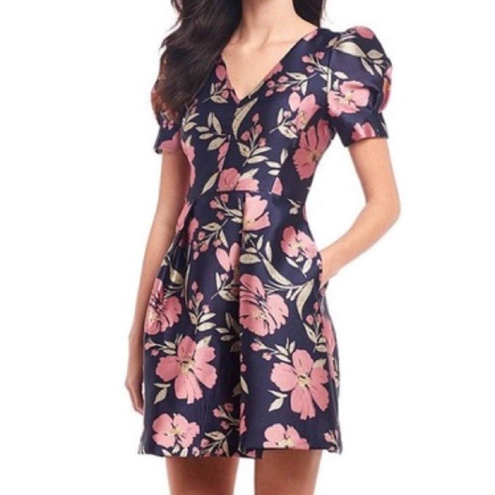 Vince Camuto Jacquard Fit and Flair Dress